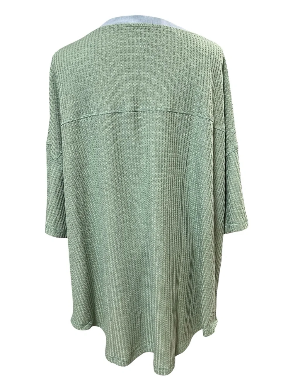 🆕 NWOT Green Waffle Knit Sleep Shirt Loungewear Top Size 2XL